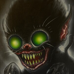 Peinture originale, "Kratzie", acrylique sur toile, sombre et fantastique.