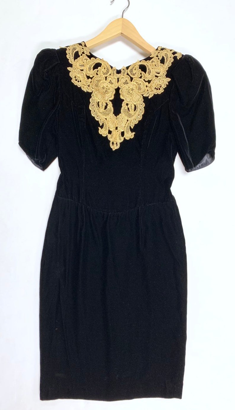 Gold Puffy Sleeve Dress