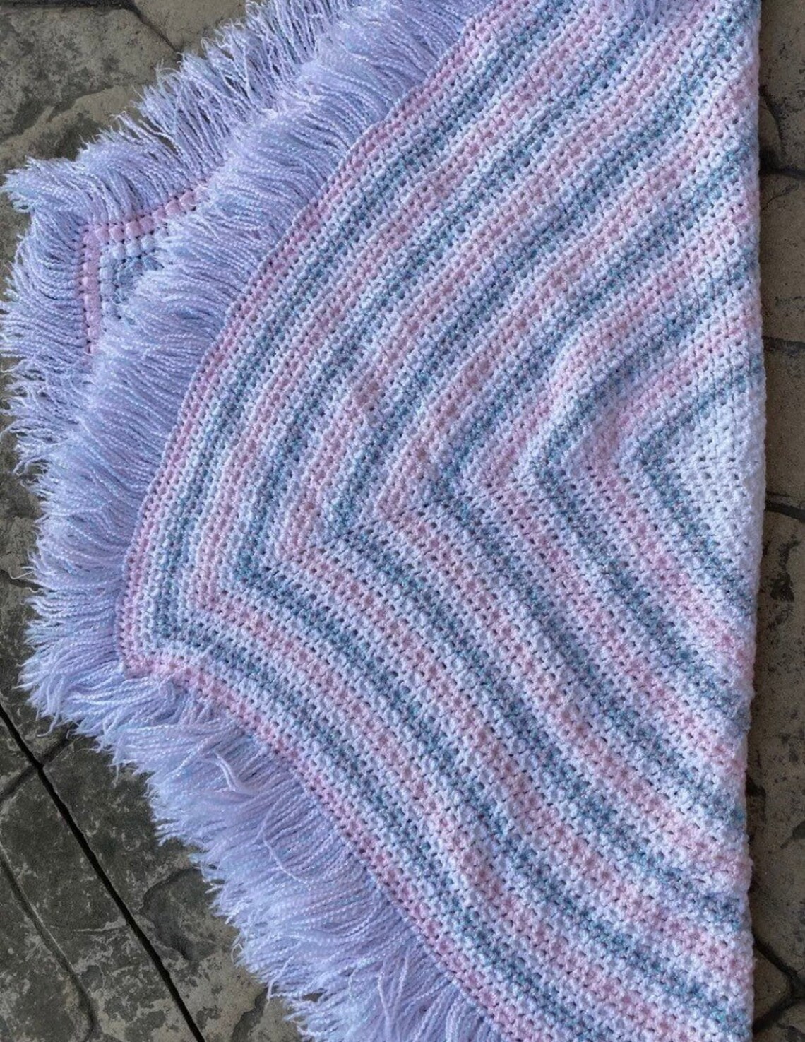 Popcorn Stitch Crochet Afghan Baby Blanket Pastel Blue Pink Etsy