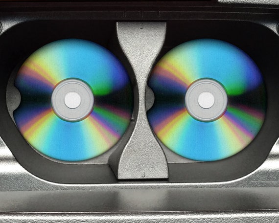Compact Disc Print - CD Print - Rubber Neoprene Car Coaster (Set of 2) - Auto Accessories - Car Accessories - Car Cup Holder Coaster