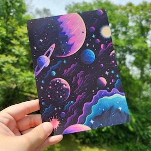 Kindle Clear Case Paper Insert | Holographic Kindle Insert | Bookish Gift | Booktok | Pastel Space Planets
