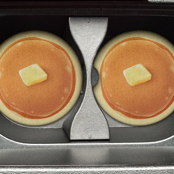 Buttery Pancake | Food - Rubber Neoprene Car Coaster (Set of 2) - Auto Accessories - Car Accessories - Car Decor - Car Cup Holder Coaster