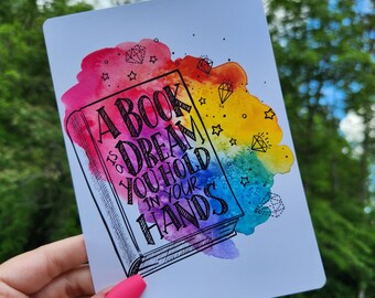 Funda transparente para Kindle con inserto de papel / Inserto holográfico para Kindle / Regalo para amantes de los libros / Booktok / Un libro es un sueño