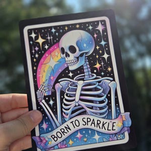 Kindle Clear Case Paper Insert | Holographic Kindle Insert | Bookish Gift | Booktok | Tarot Card - Born to Sparkle