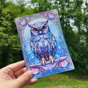 Kindle Clear Case Paper Insert | Holographic Kindle Insert | Bookish Gift | Booktok | Colorful Owl Tarot