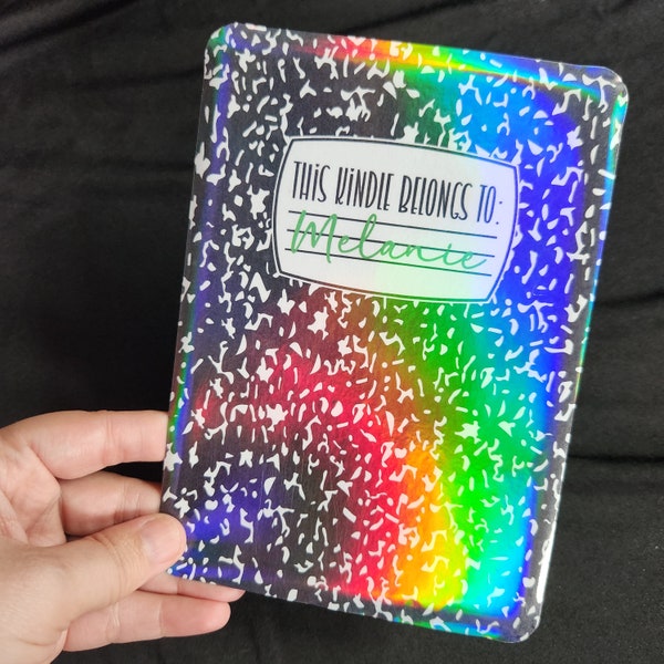 Kindle Case Laminated Paper Insert for Clear Case | Holographic Kindle Insert | Bookish Gift | Booktok | Composition Notebook