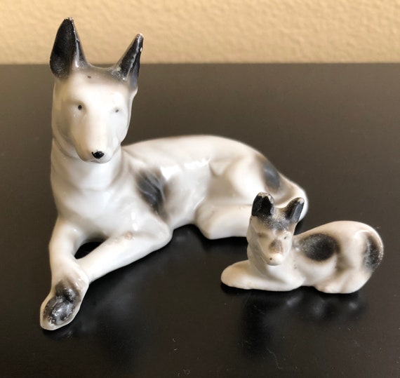 Vintage 1950 S German Shepherd Porcelain Figurine Vintage Etsy