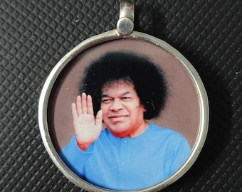 Handmade Sterling Silver Sathya Sai Baba Photo Pendant