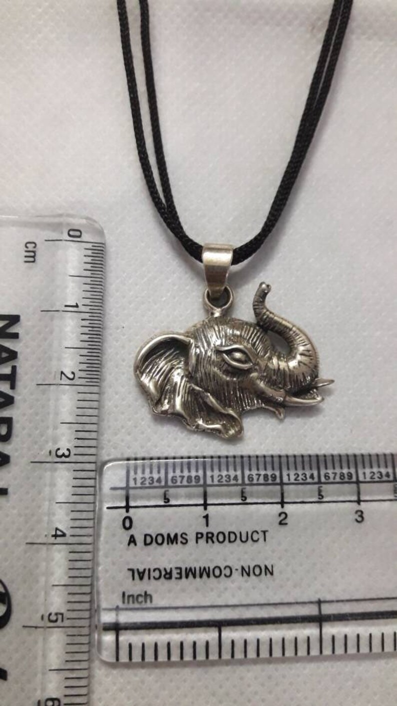 Charm Pendant Artisan Pendant Handmade Pendant 92.5 Sterling Silver Elephant Head Pendant