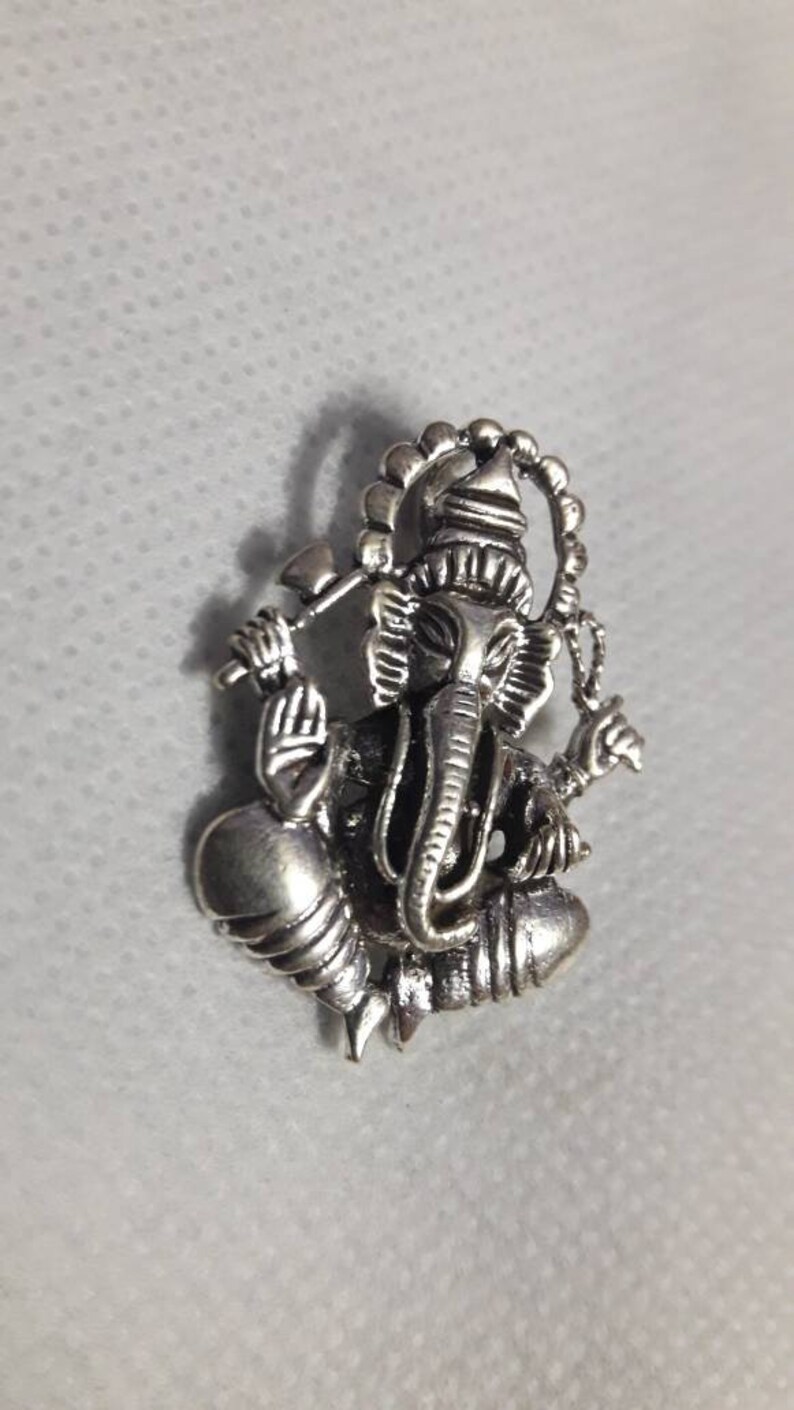 Handmade High Grade Sterling Silver God of Sucsess Pendant Hindu God Ganesha Pendant Elephant Head God Pendant Ganesha Good Luck Pendant