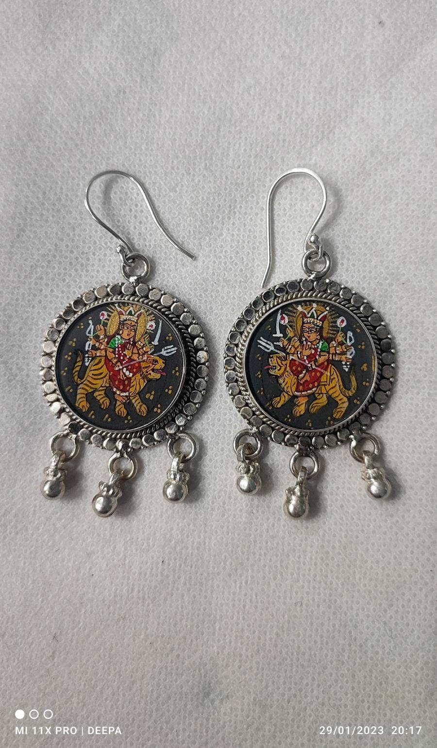 Handmade 92.5 Sterling Silver Hand Painted Miniature Painting