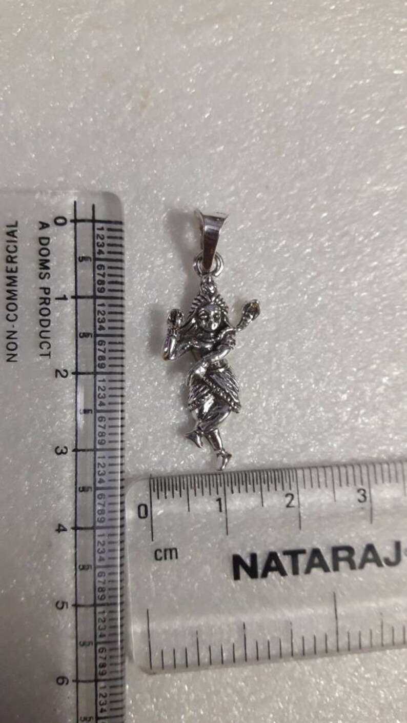 Handmade High Grade Sterling Silver Hammered Indian Religious Pendant Hindu God Dancing Shiva Natraj Pendant Charm Pendant