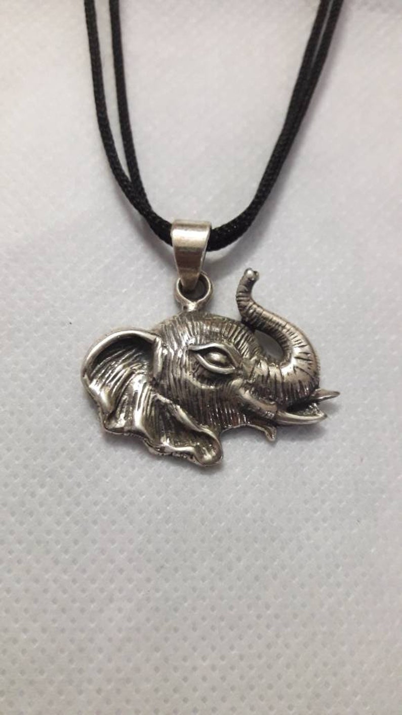 Charm Pendant Artisan Pendant Handmade Pendant 92.5 Sterling Silver Elephant Head Pendant