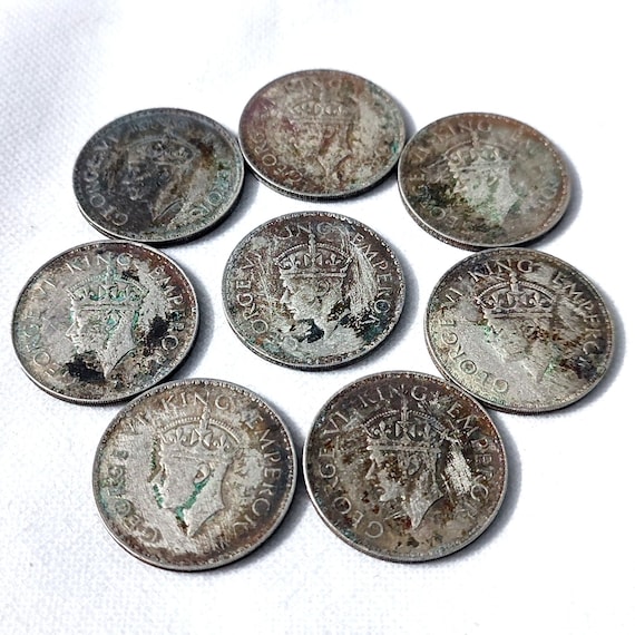 ロンドンでもとめたインドルビーのネックレス ヴィンテージ 1941年 英国インドルピー硬貨 ロット - ジョージ6世、50
