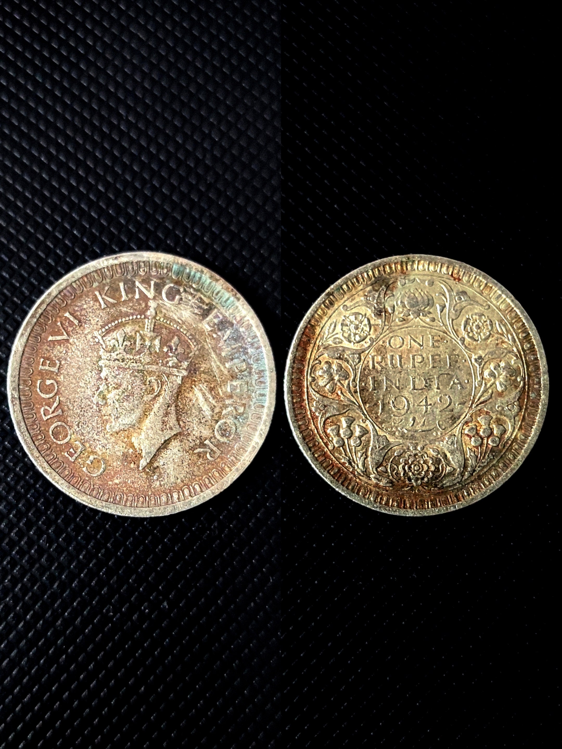 1942年ヴィンテージ英国インドルピー硬貨：ジョージ6世銀貨コレクターズアイテム - Etsy 日本