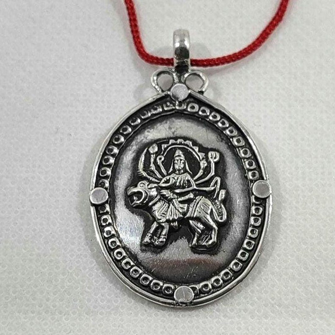 Pendentif Durga Maa En Argent Sterling 925 - Collier Pour Homme Et Femme, Sans Nickel, Hypoallergénique - 5