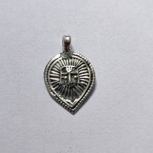 Handmade Pendant Sterling Silver Pendant Sun Pendant Rajasthan Tribal Pendant Banjara Pendant Hindu Deity Surya Narayan The Sun Pendant