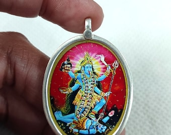 Ciondolo in argento sterling (92,5% purezza dea Kali Maa, per uomini e donne, ciondolo in puro argento Sterling 211, piccolo, argento sterling, Small, Argento sterling