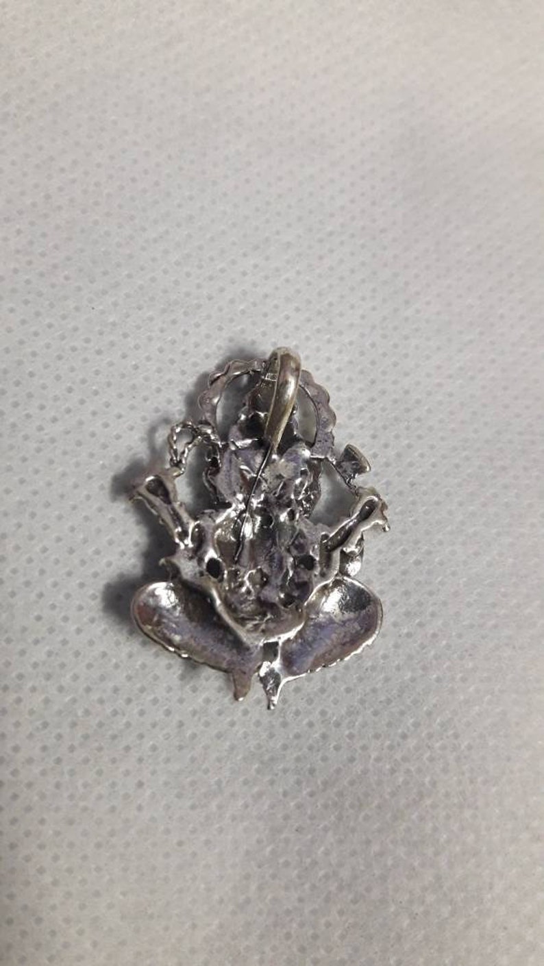 Handmade High Grade Sterling Silver God of Sucsess Pendant Hindu God Ganesha Pendant Elephant Head God Pendant Ganesha Good Luck Pendant