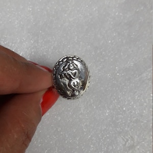 Handmade Hammered 92.5 Sterling Silver Hindu God Murlidher Shree Krishna Adjustable Free Size Ring.