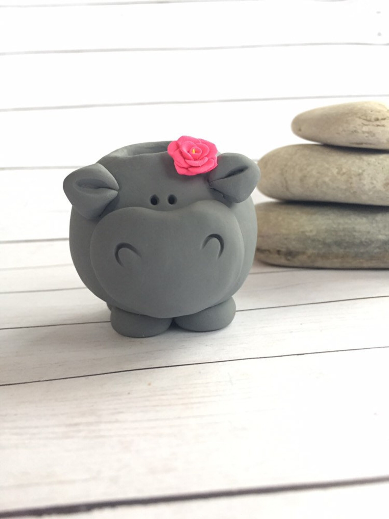 Hippo planters couple gift hippopotamus figurine planter Etsy