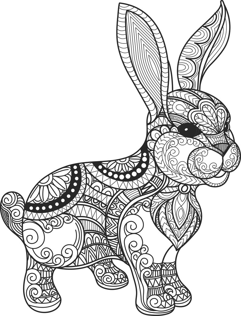 Download Cute Bunny cdr Ornate Cute Bunny Mandala Happy Easter Cdr ...