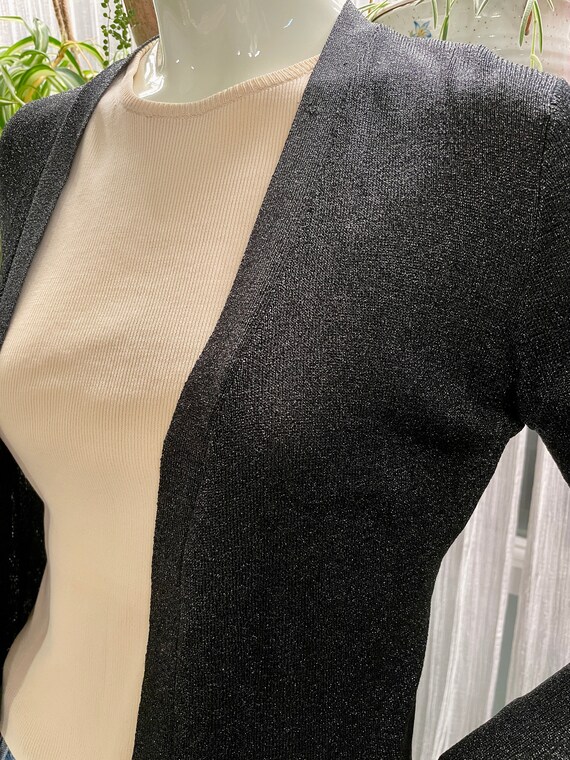 1970s Saks Fifth Avenue Black Lame Sweater - image 2
