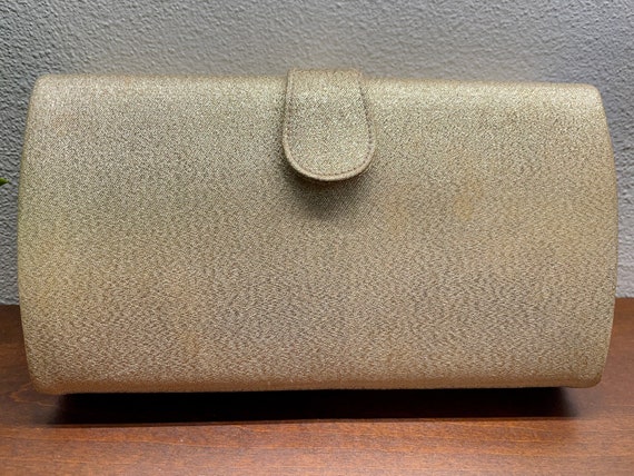 Stunning Vintage Gold Lame Clutch - image 2