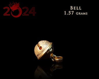 Bell Pendant 3D 24k Solid Gold Traditional Chinese New Year 2021 for Wealth and Luck