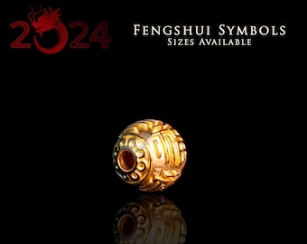 Fengshui Blessing Bead 3D 24k Solid Gold Traditional Chinese New Year 2021 for Wealth and Luck