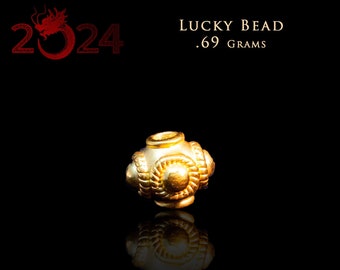 Lucky Bead 3D 24k Solid Gold Traditional Chinese New Year 2021 for  Prosperity