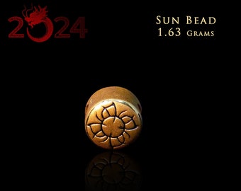 Sun Bead 3D 24k Solid Gold Traditional Chinese New Year 2021 Buddhist Prayer Bead for Compassion