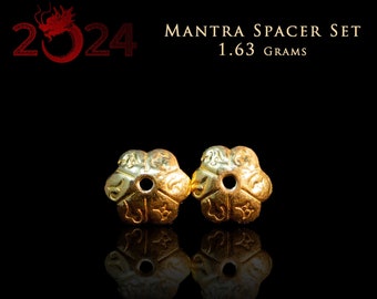 Buddhist Mantra Framing Bead Set 3D 24k Solid Gold Traditional Chinese New Year 2021 Designer Bead