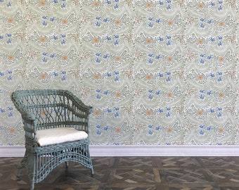 Printable TEMPLATE - William Morris wallpaper Larkspur 1/12 scale & 1/24 scale