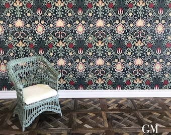 Printable TEMPLATE - William Morris wallpaper Persian 1/12 scale & 1/24 scale