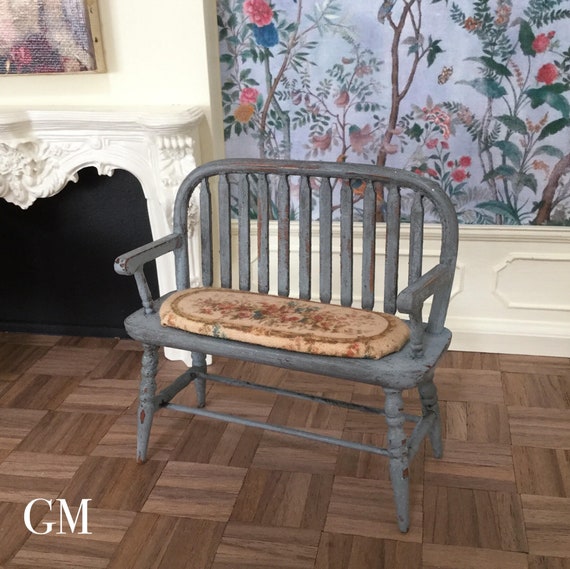 Miniature Bench Seat French Style Upholstered Aubusson Etsy