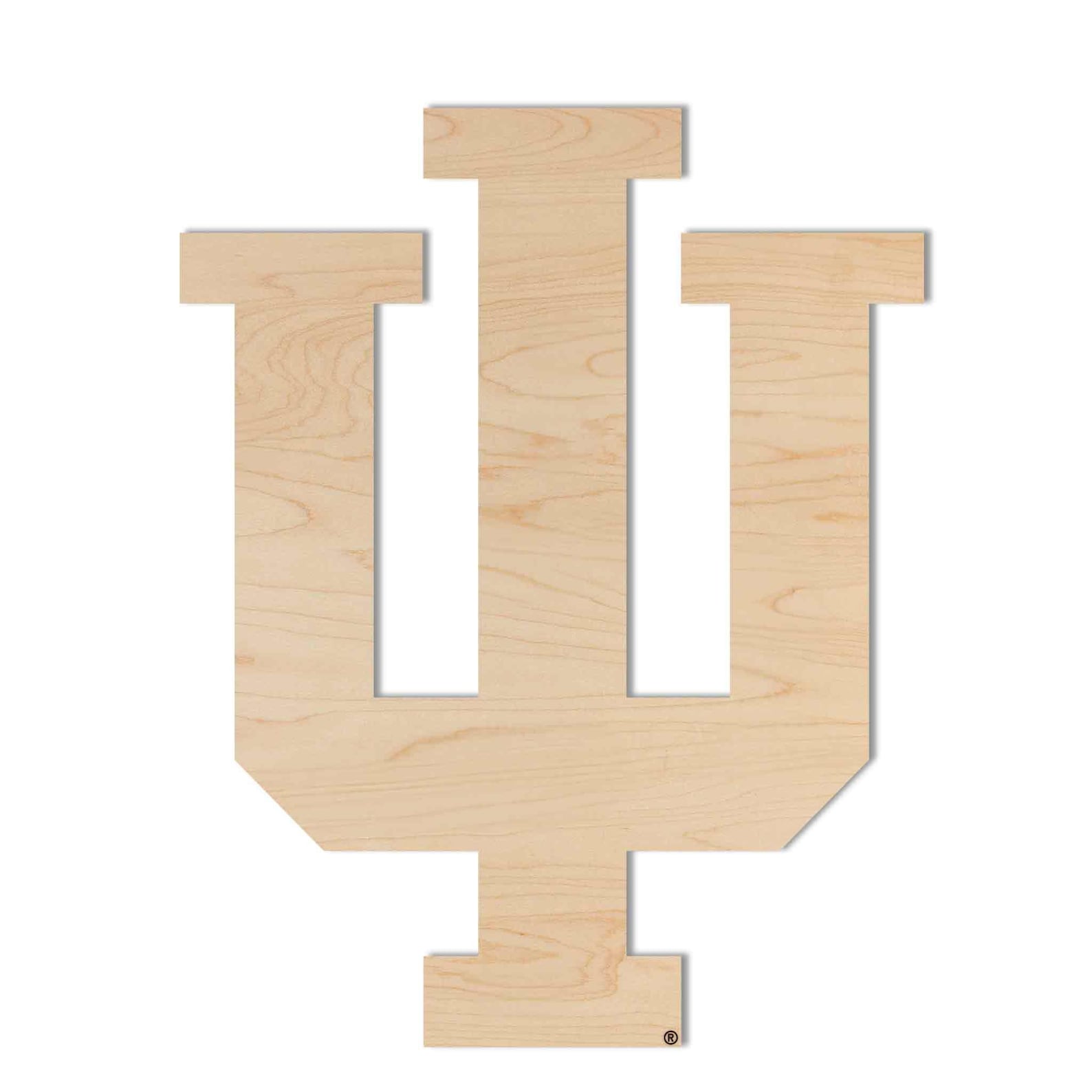 Indiana University IU Block Letters Wall Hanging - Crafted From Cherry ...