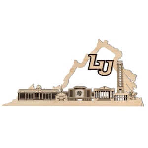 Liberty University Eagle Skyline Wall Hanging - Crafted from Cherry or Maple Wood