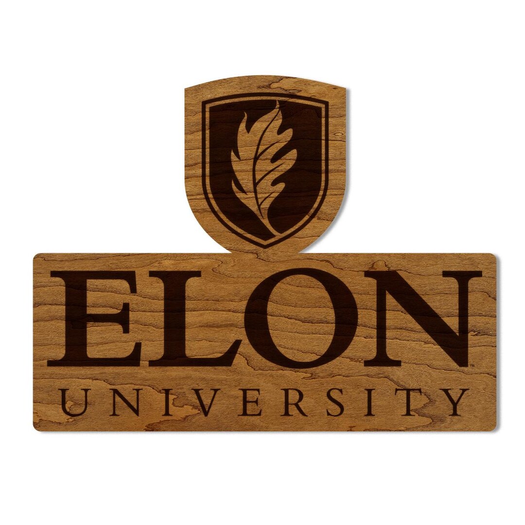 Elon University Academic Mark Wall Hanging Crafted From Cherry and