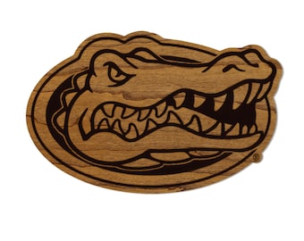 Imán de los Gators de la Universidad de Florida - Elaborado en madera de cerezo o arce