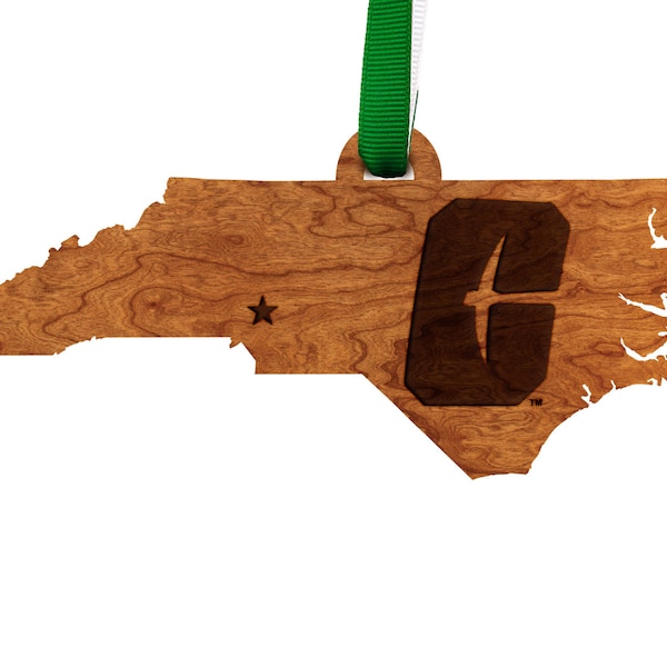 UNCC 49ers Ornament – Crafted from Cherry and Maple Wood – Click to see Multiple Designs Available – University of North Carolina Charlotte
