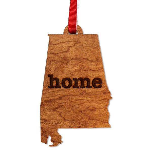 Home State Map Ornament - All 50 States Available - Crafted from Cherry or Maple Wood