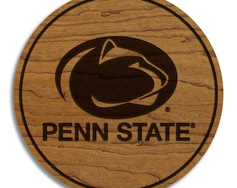 Penn State University Logo Coaster – Crafted from Cherry or Maple Wood