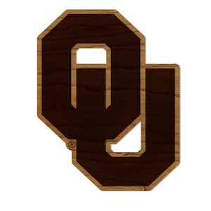Oklahoma University OU Magnet - Crafted from Cherry or Maple Wood - Oklahoma Sooners