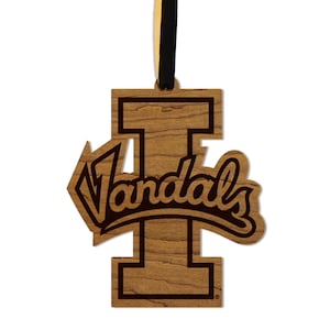 University of Idaho Vandals Ornament – Crafted from Cherry and Maple Wood – Idaho Vandals