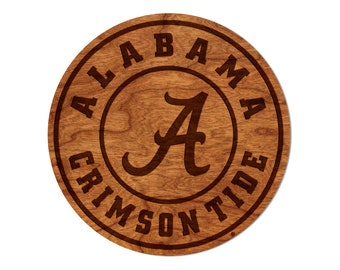 Sous-bock Alabama Crimson Tide - Fabriqué à partir de bois de cerisier ou d'érable - Université de l'Alabama