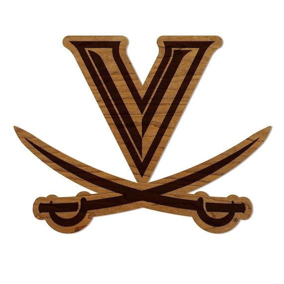 University of Virginia V Sabres Wall Hanging - Crafted From Cherry