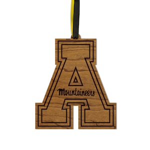 Appalachian State University App A Ornament – Crafted from Cherry and Maple Wood