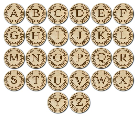 Letter Initial Monogram Coasters Crafted From Cherry or Maple Wood