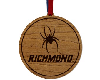 Richmond University Logo Ornament – Crafted from Cherry and Maple Wood